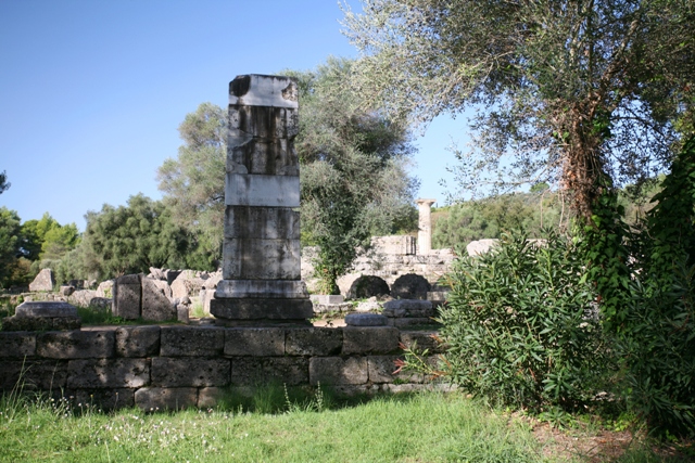Ancient Olympia - Plinth of the Nike statue